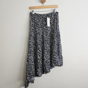 NWT Scotch & Soda Asymmetric Tiered Floral Skirt Viscose Elastic Waist M